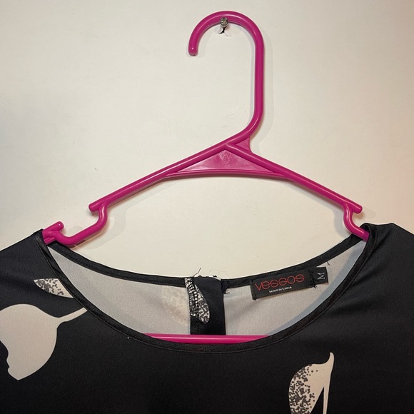 Vessos Black and White Floral Sundress Dress Size Medium - Picture 4 of 9